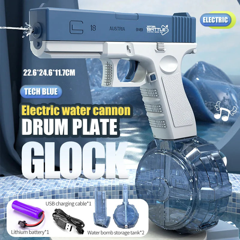 New Water Gun Electric Pistol Shooting Toy Full Automatic Outdoor Beach Gun Summer Water Beach Toy for Kids Boys Girls Adults